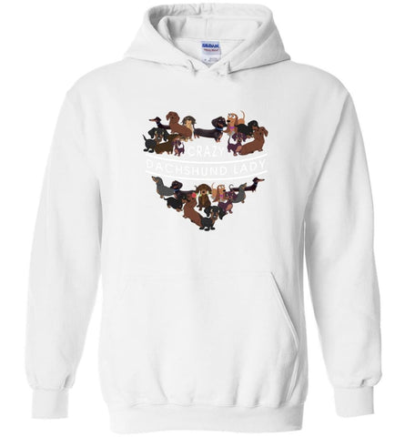 Crazy Dachshund Lady - Hoodie - White / M - Hoodie
