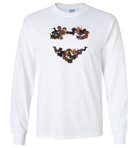Crazy Dachshund Lady - Long Sleeve - White / M - Long Sleeve