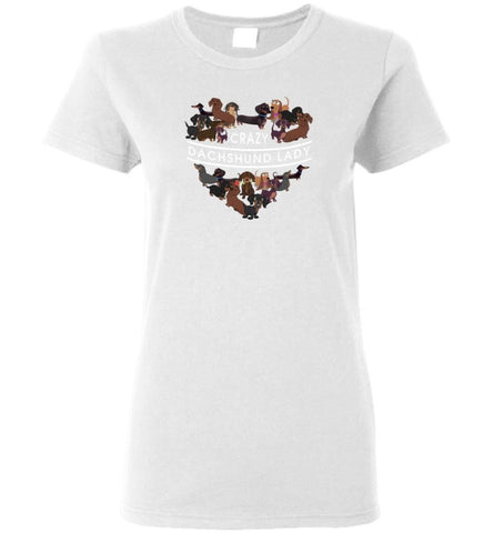 Crazy Dachshund Lady - Women Tee - White / M - Women Tee