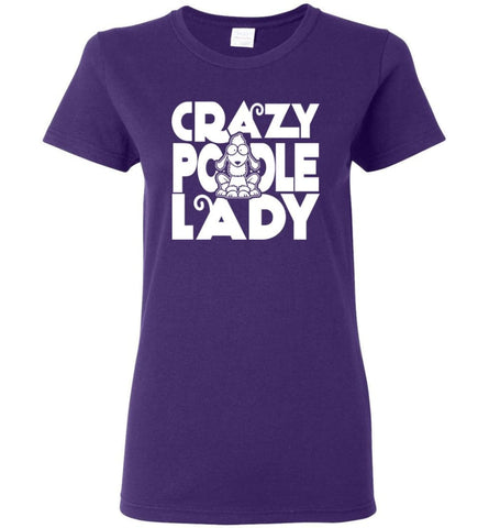 Crazy Poodle Lady Sweater Funny Dog Poodle sweatshirt for Women - Women T-shirt - Purple / M