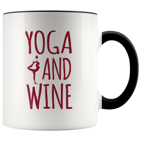 Yoga and Wine Funny Yogist Lady Love Drinking Premium Accent Mug
