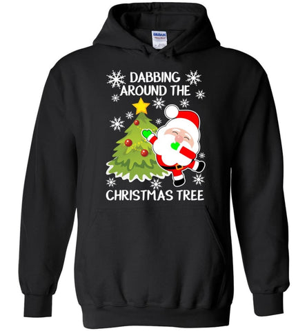 Dabbing Around The Christmas Tree Funny Christmas Gift Shirt Hoodie - Black / M