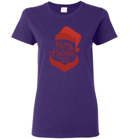 Dabbing Santa Christmas Sweater Merry Christmas Everyone Christmas Pregnancy Shirts Women T-Shirt - Purple / M