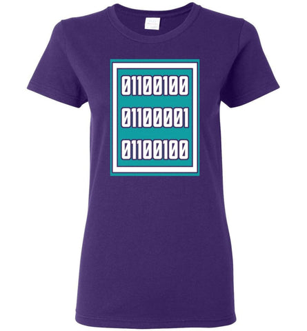Dad Binary Code Shirt Computer Programming I Am Programmer and A Dad Women Tee - Purple / M