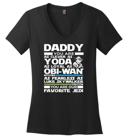 Dad Gift Shirt For Father’s Day The Walking Dad Ladies V-Neck - Black / M