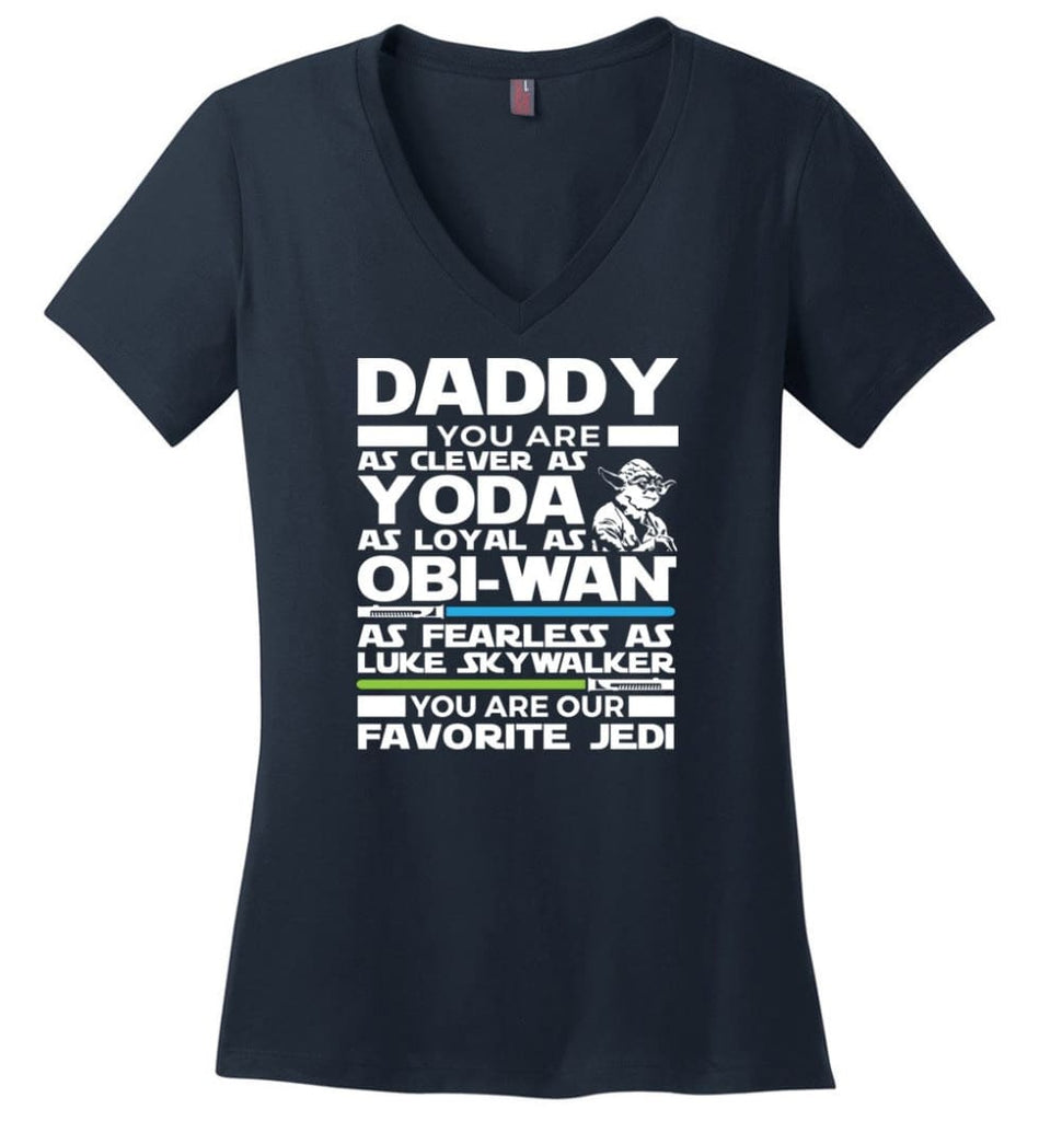 Dad Gift Shirt For Father’s Day The Walking Dad Ladies V-Neck - Navy / M