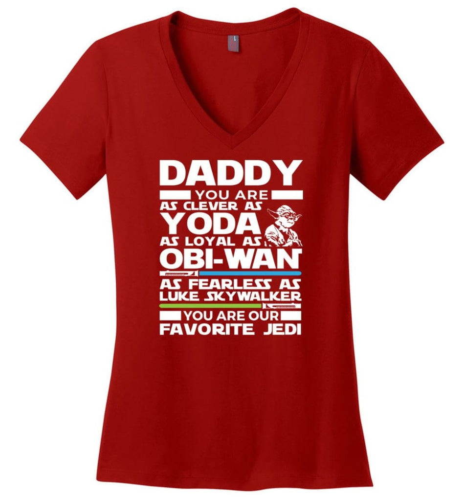 Dad Gift Shirt For Father’s Day The Walking Dad Ladies V-Neck - Red / M