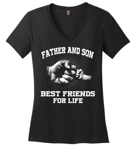 Dad The Man Myth The Legend Christmas Gift For Dad Father Ladies V-Neck - Black / M