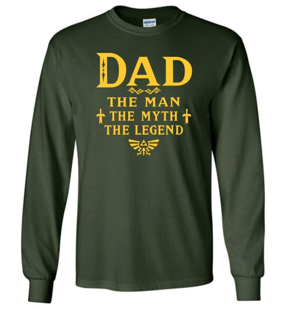 Dad The Man Myth The Legend Christmas Gift For Dad Father Long Sleeve - Forest Green / M