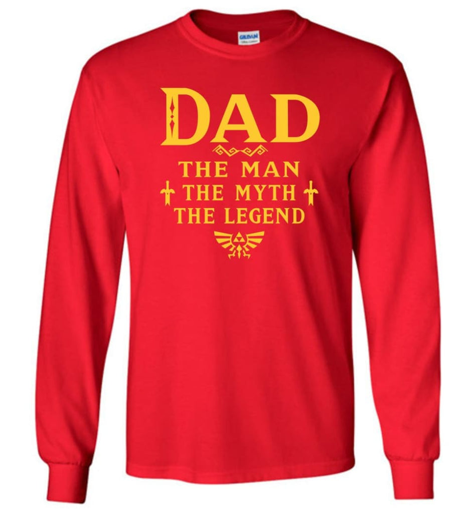 Dad The Man Myth The Legend Christmas Gift For Dad Father Long Sleeve - Red / M