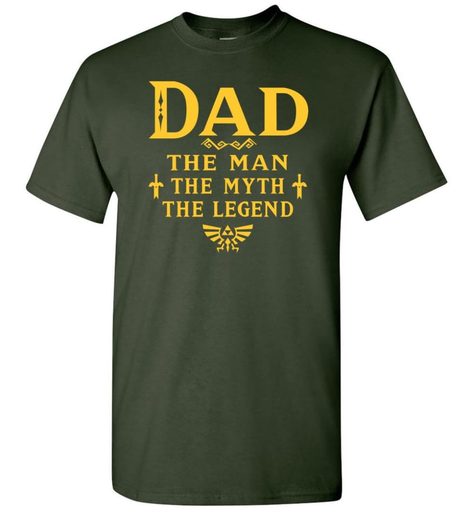 Dad The Man Myth The Legend Christmas Gift For Dad Father - Short Sleeve T-Shirt - Forest Green / S