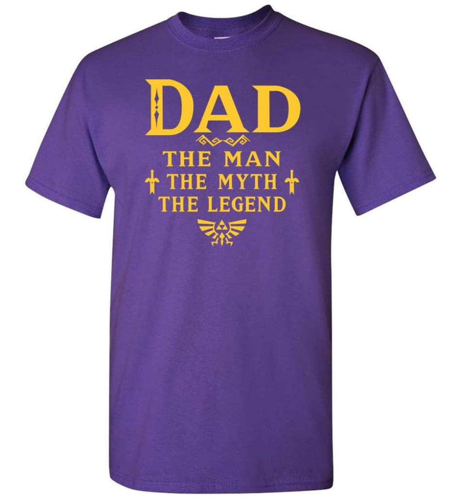 Dad The Man Myth The Legend Christmas Gift For Dad Father - Short Sleeve T-Shirt - Purple / S
