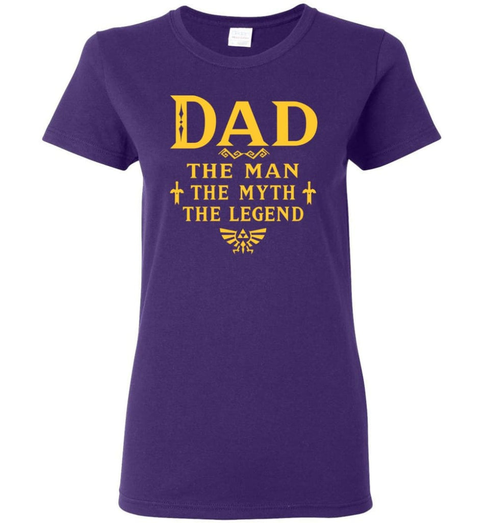 Dad The Man Myth The Legend Christmas Gift For Dad Father Women Tee - Purple / M