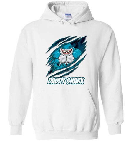 Daddy Shark New Dad Cute Baby Father’S Day Gift - Hoodie - White / M - Hoodie