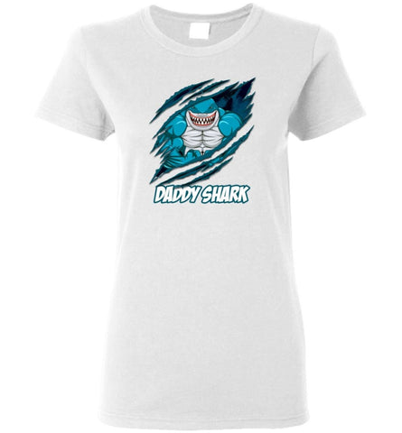 Daddy Shark New Dad Cute Baby Father’S Day Gift - Women Tee - White / M - Women Tee