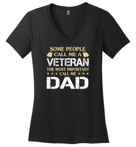 Daddy Superhero Shirt Daddy Shirt For Father’s Day Ladies V-Neck - Black / M