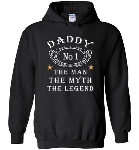 Daddy The Man Myth The Legend Dads Gift for Christmas Hoodie - Black / M