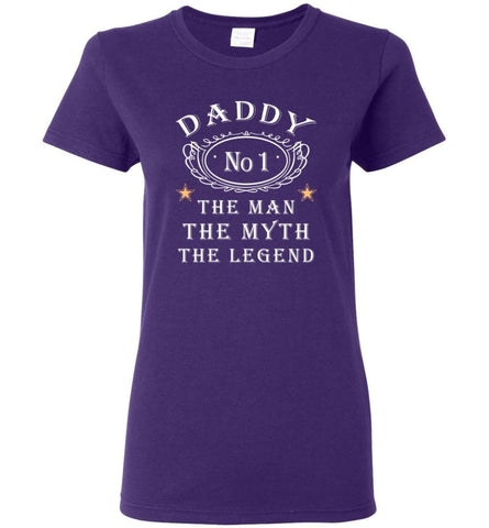 Daddy The Man Myth The Legend Dads Gift for Christmas Women Tee - Purple / M