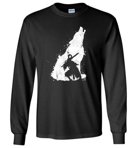 Dark Sou ls II T shirt Sif The Great Grey Wolf Dark Souls 2 Long Sleeve T-Shirt - Black / M