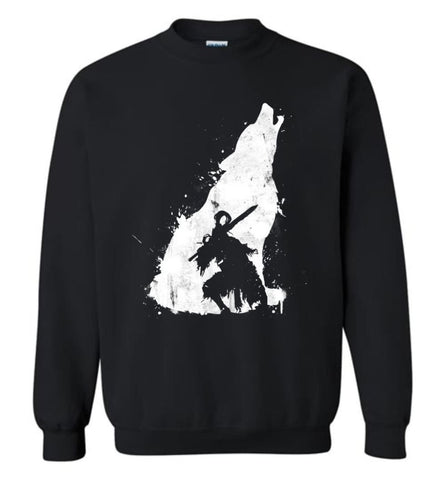 Dark Souls 2 Sweatshirt Wolf Hero Ds 2 T Shirt Sif The Great Grey Wolf Sweatshirt - Black / M