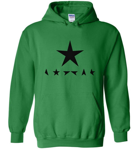 Davids Shirt Bowie Gift For Fans Starman And Heroes Black Star S Hoodie - Irish Green / M