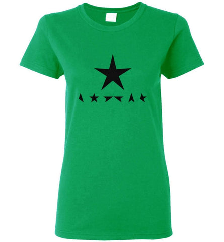 Davids Shirt Bowie Gift for Fans Starman and Heroes Black Star s Women Tee - Irish Green / M