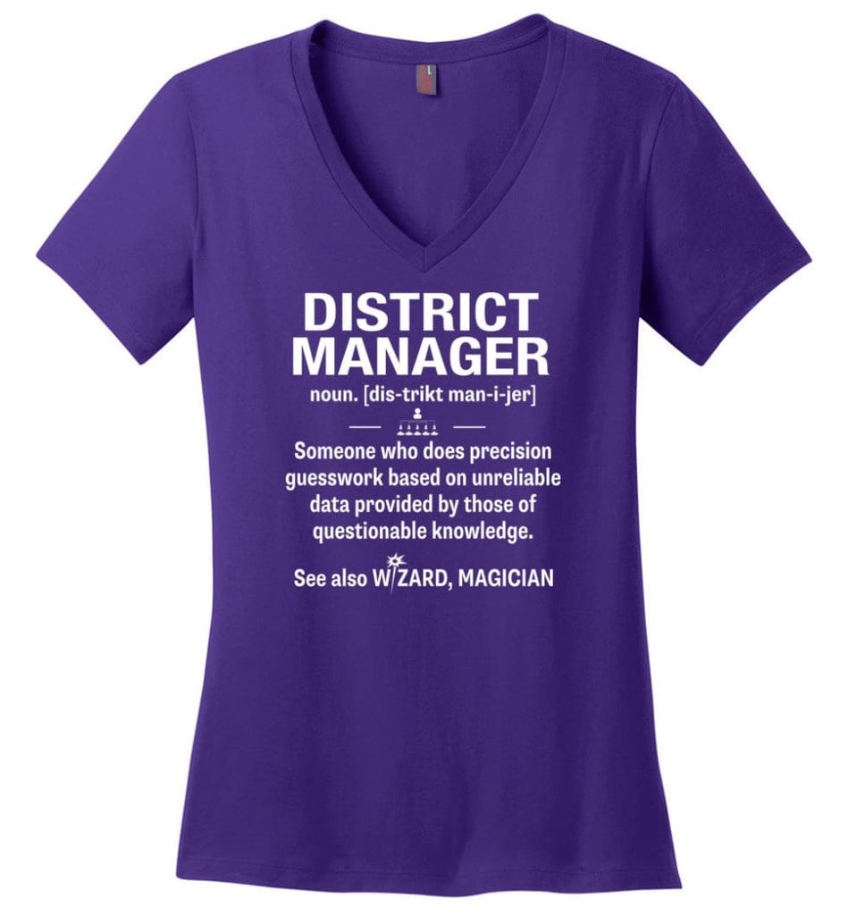 District Manager Definition Meaning Ladies V-Neck - Purple / M