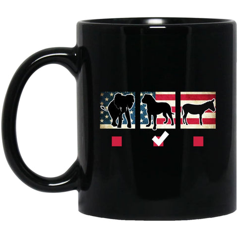 Dog Lovers Gift I Love Dogs Vote 11 oz Black Mug - Black / One Size - Drinkware