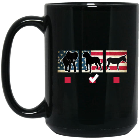 Dog Lovers Gift I Love Dogs Vote 15 oz Black Mug - Black / One Size - Drinkware