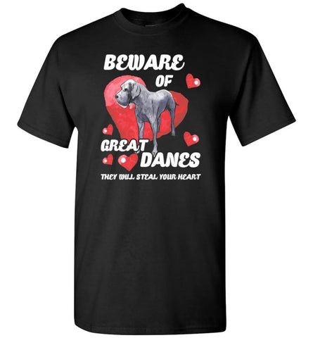 Dog Lovers Shirt Beware Of Great Danes T-Shirt - Black / S