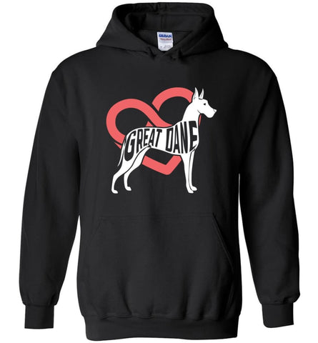 Dog Lovers Shirt Great Dane Infinite Love - Hoodie - Black / M