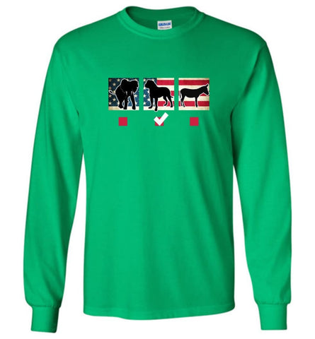 Dog Lovers Shirt I Love Dogs Vote - Long Sleeve T-Shirt - Irish Green / M