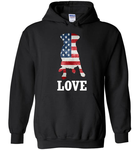 Dog Lovers Shirt Patriotic American Flag Dog - Hoodie - Black / M