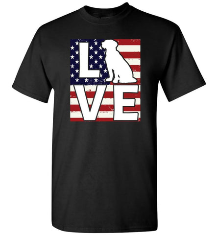 Dog Lovers Shirt Patriotic American Flag Dog Love T-Shirt - Black / S