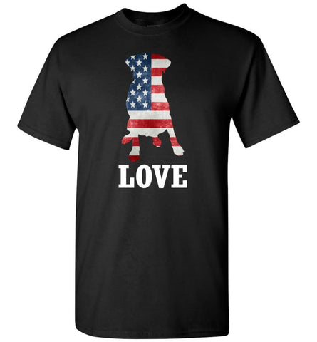 Dog Lovers Shirt Patriotic American Flag Dog T-Shirt - Black / S