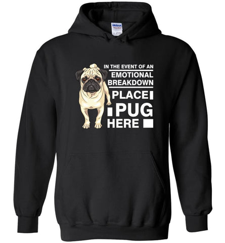 Dog Lovers Shirt Tee Place Pug Here - Hoodie - Black / M
