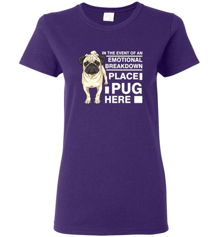 Dog Lovers Shirt Tee Place Pug Here Women Tee - Purple / M