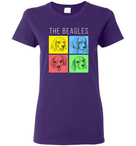 Dog Lovers Shirt The Beagles Style Women Tee - Purple / M