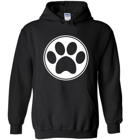 Dog Paw Print Dog Hand Simple Dog Heart Sign - Hoodie - Black / M