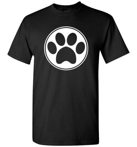 Dog Paw Print Dog Hand Simple Dog Heart Sign T-Shirt - Black / S