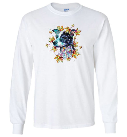 Dog Summer Dog Flower Dog Leaf - Long Sleeve - White / M - Long Sleeve