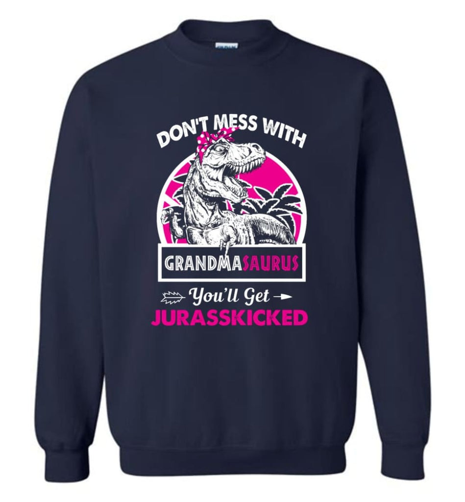Don’t Mess With Grandma Saurus - Sweatshirt - Navy / M - Sweatshirt