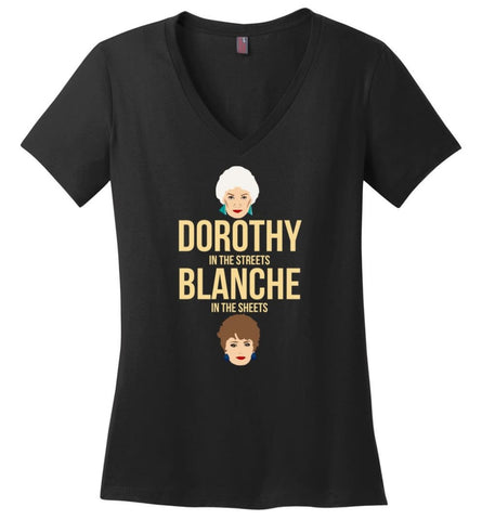 DOROTHY in the streets BLANCHE in the sheets Girls Shirt Golden Lovers - Ladies V-Neck - Black / M