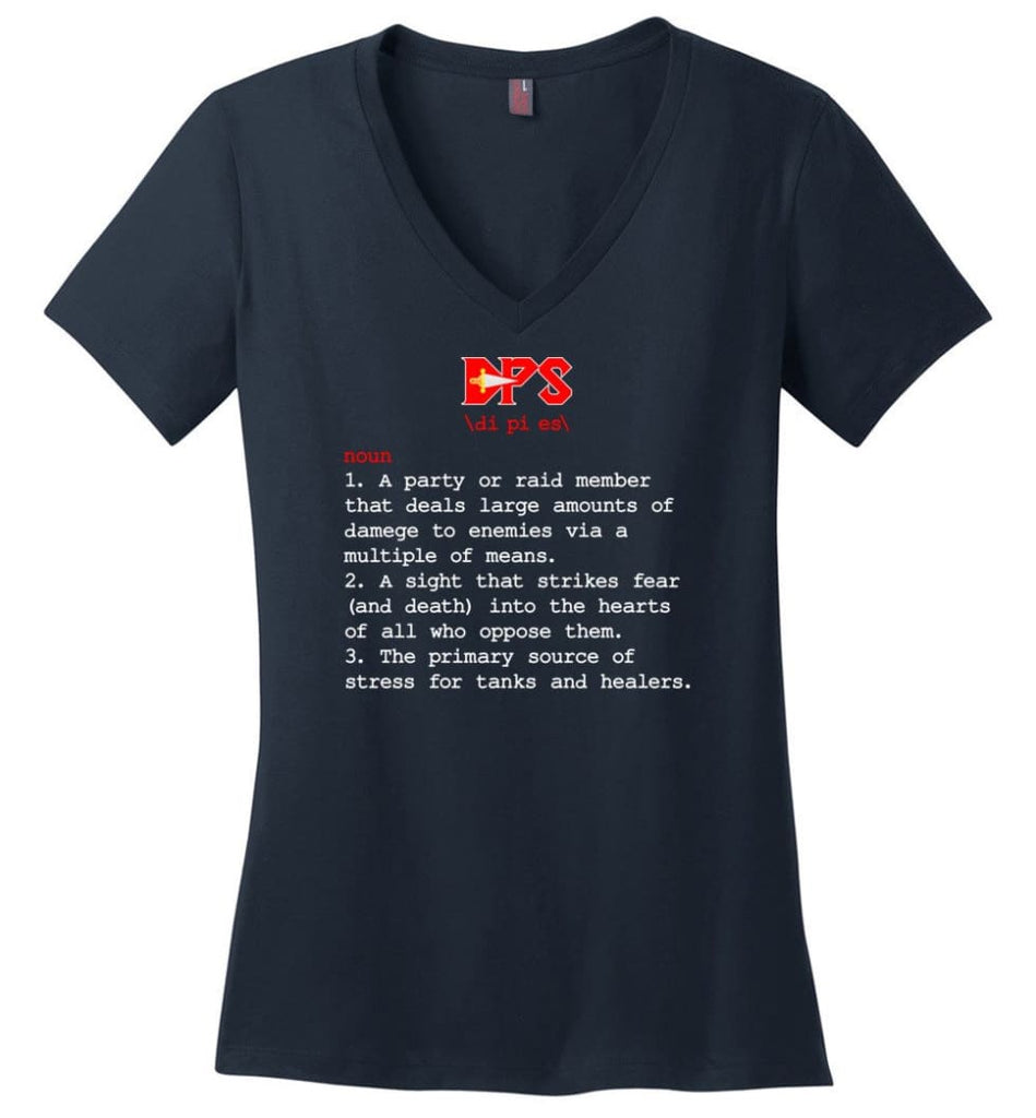 Dps Definition Dps Meaning Ladies V-Neck - Navy / M