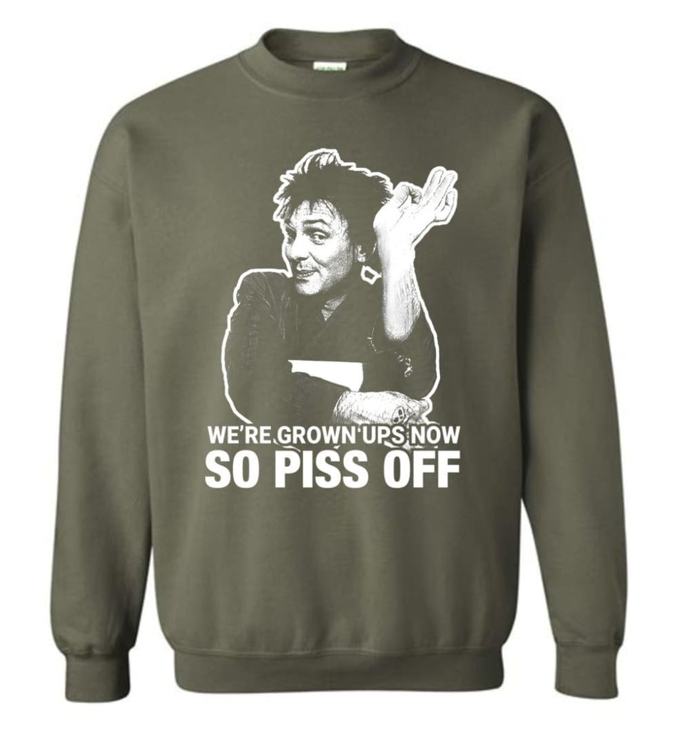 Drop Dead Fred Sweatshirt We’re grown ups now so piss off Drop dead fred Christmas sweater - Military Green / M
