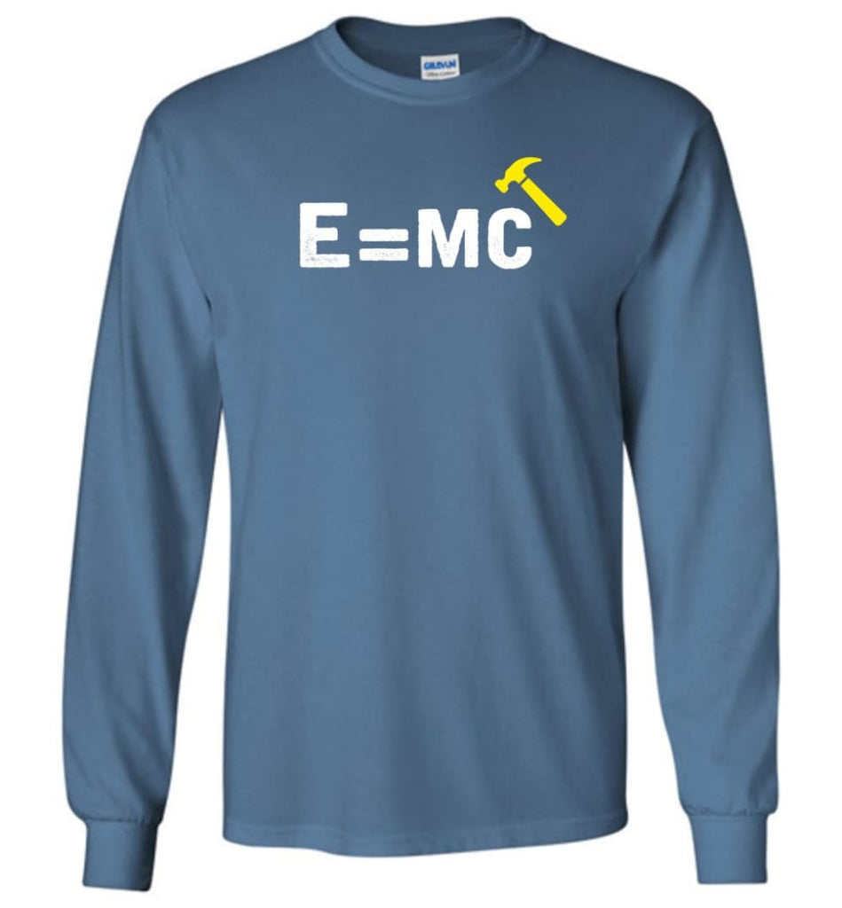 E Mc Hamme Funny Math Long Sleeve - Indigo Blue / M