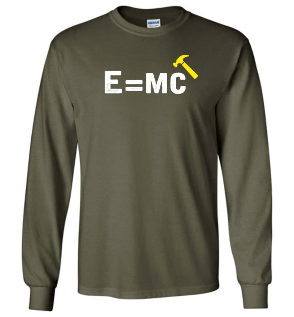 E Mc Hamme Funny Math Long Sleeve - Military Green / M