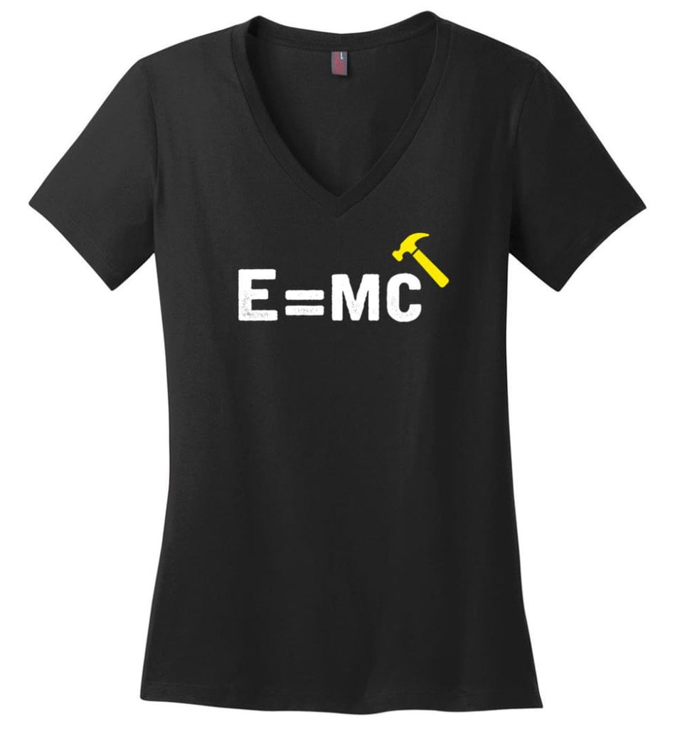 E= Mc Hamme Ladies V-Neck - Black / M