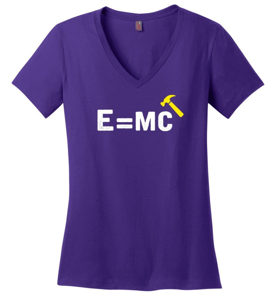 E= Mc Hamme Ladies V-Neck - Purple / M