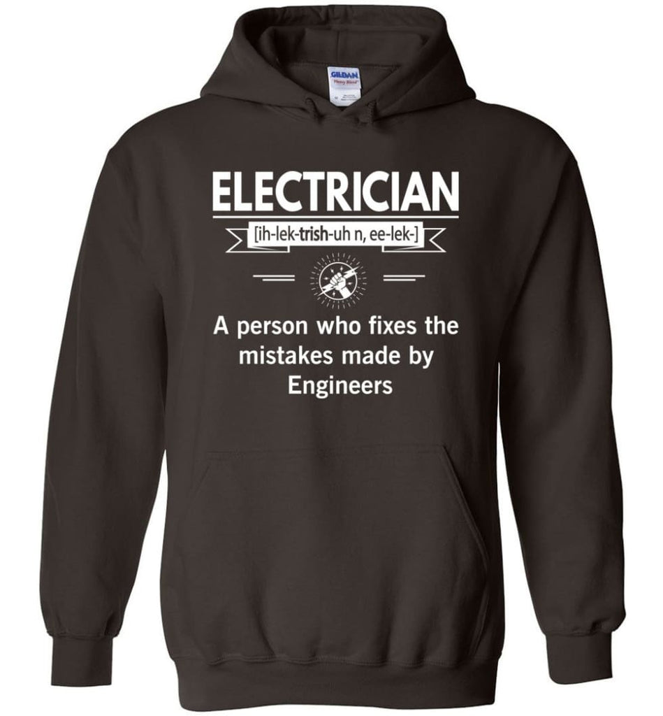 Electrician Definition Funny Electrician Meaning Hoodie - Dark Chocolate / M